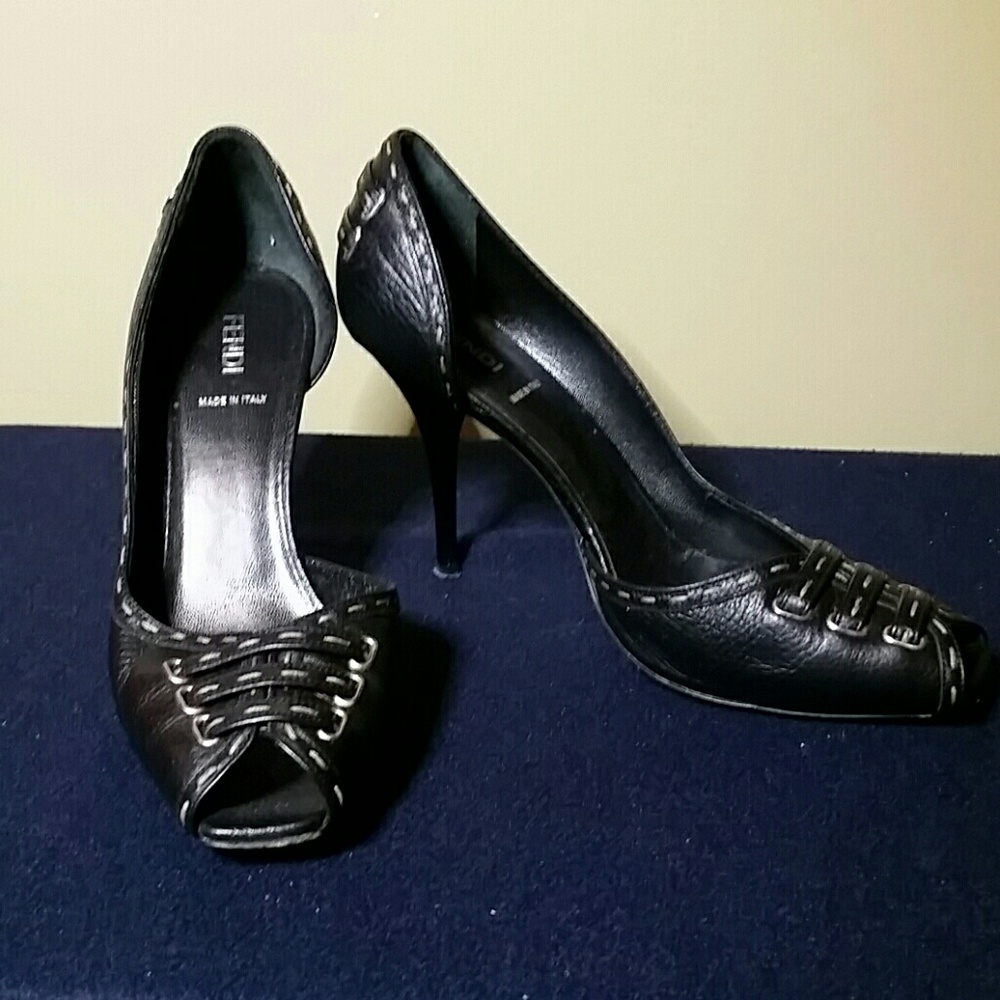 Authentic Fendi peep toe pumps