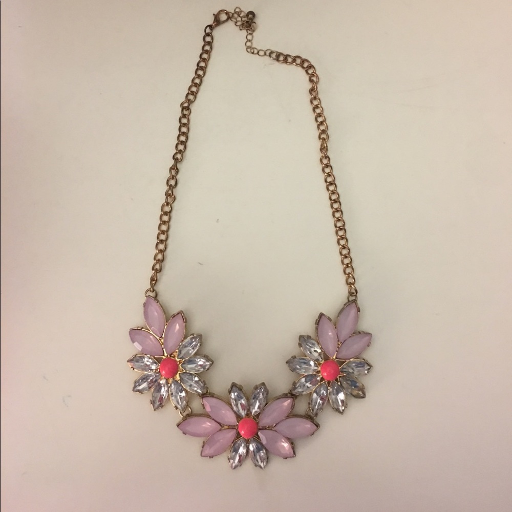 Purple Flower Statement Necklace