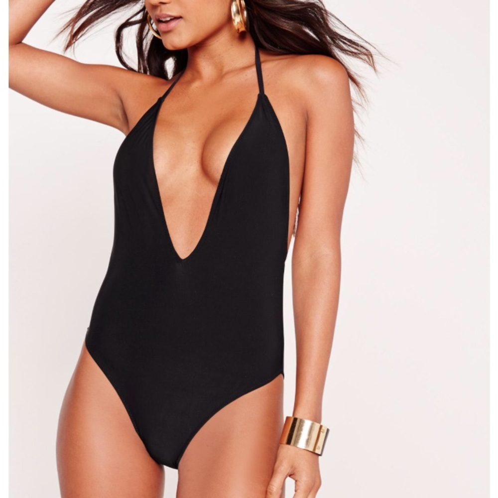 Asos Deep Plunge One Piece Swimsuit with T back