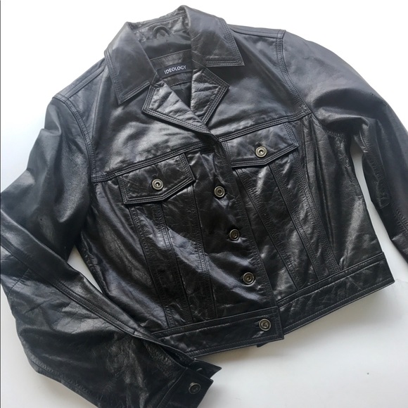 Ideology Jackets & Blazers - EUC 100% black Leather Moto Jacket