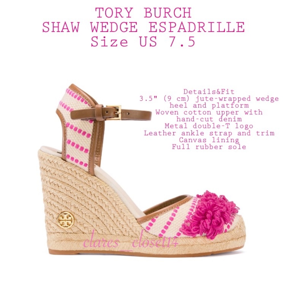 💯%Authentic Tory Burch Shaw Wedge