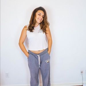 Hollister Sweatpants Cinched Ankle Grey Cotton