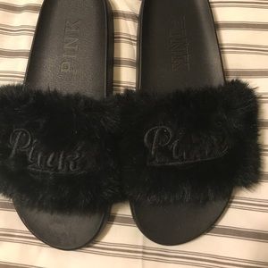 PINK Fur Sandals