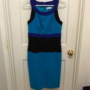 NWOT Calvin Klein U-neck ColorBlock dress