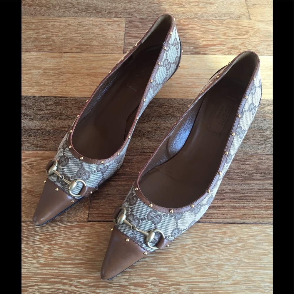Gucci Classic Print Heeled Shoe