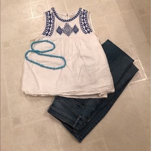 Whit linen tank top