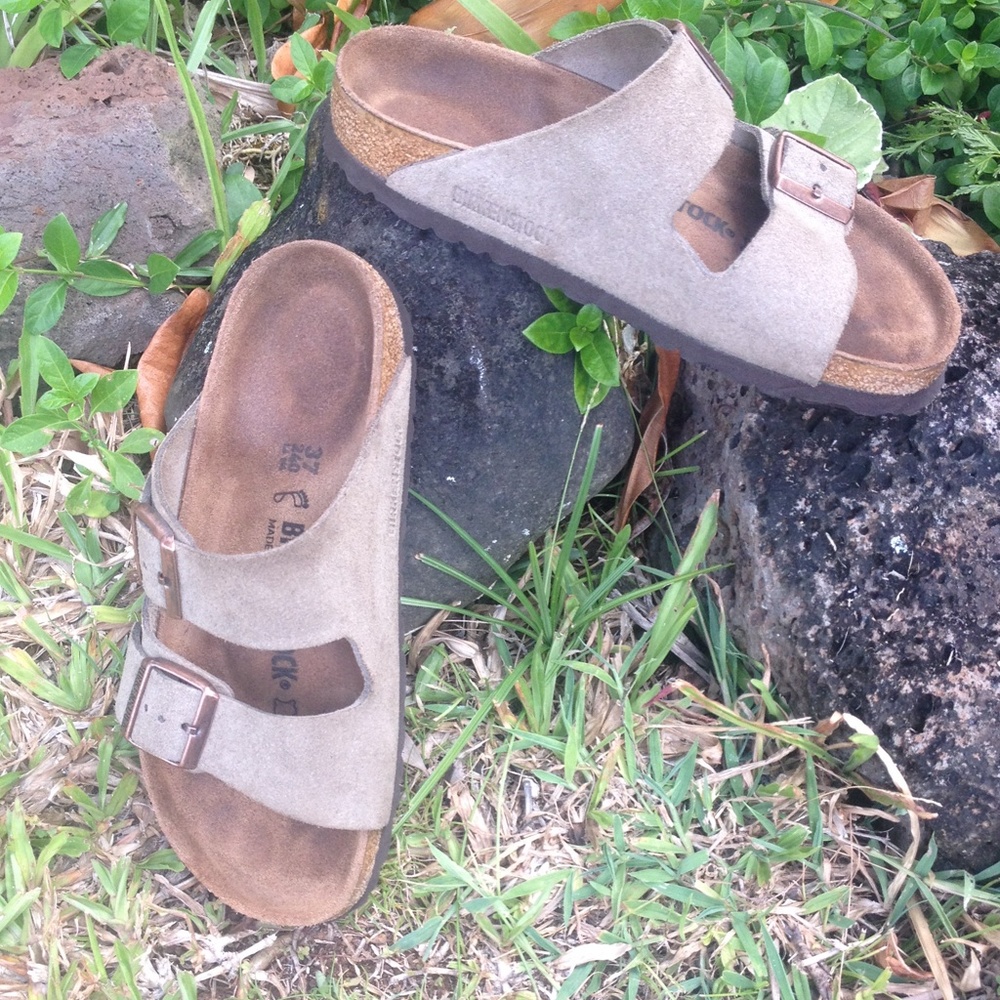 Tan Suede Birkenstock Arizona Sandals 37