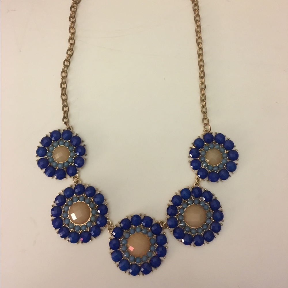 Blue Circle Statement Necklace