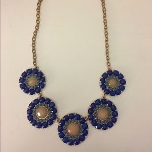 Blue Circle Statement Necklace