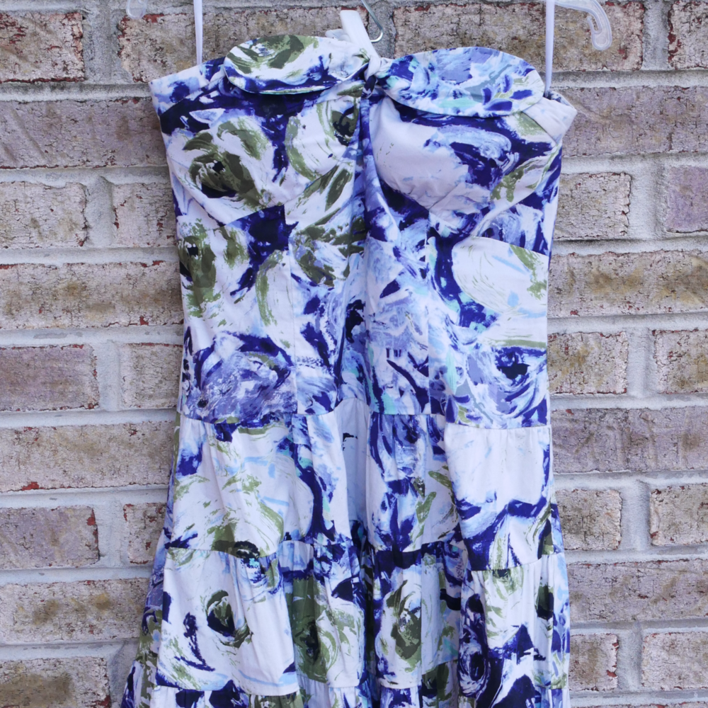 Strapless summer floral dress