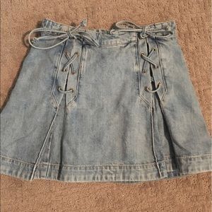 FREE PEOPLE jean mini skirt never worn!