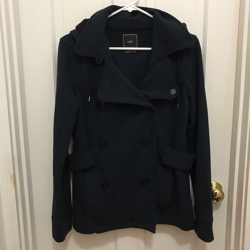 OBEY navy blue peacoat / jacket