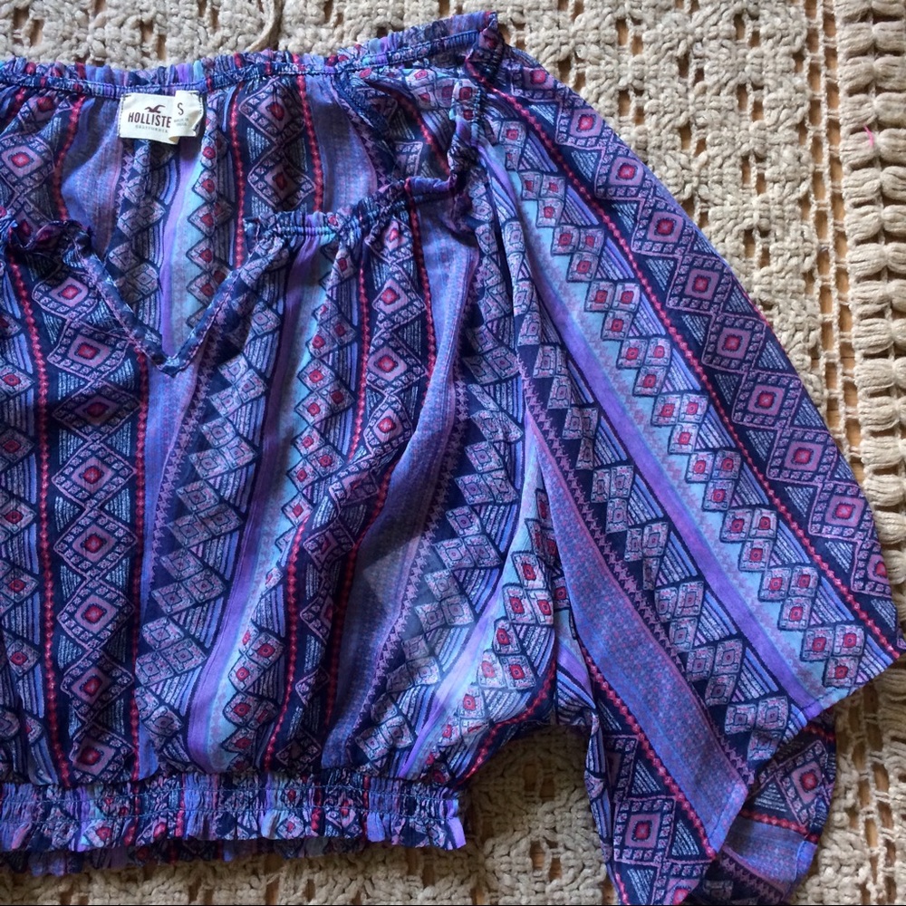 Hollister Patterned Sheer Crop Top