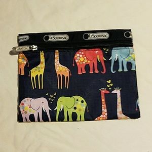 LeSportsac zipper pouch Elephant Giraffe