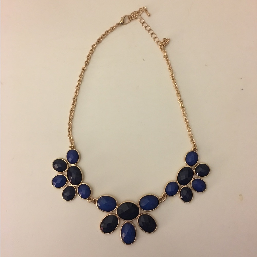 Blue Flower Statement Necklace