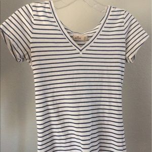 Blue and white stripped top
