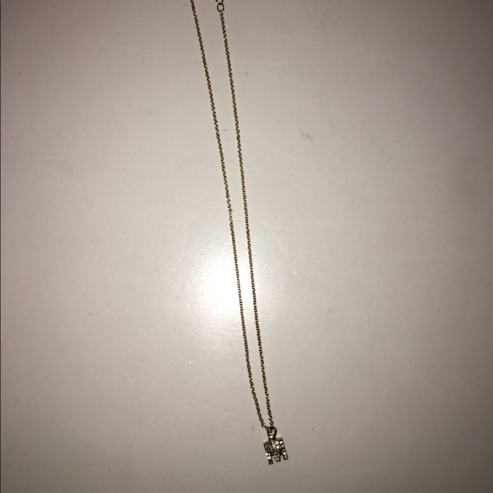 "M" Initial Gold Necklace