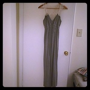 Gray Laced Back Summer Dress