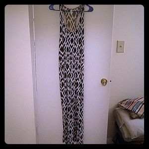 Razor Back Black and White Printed Dress