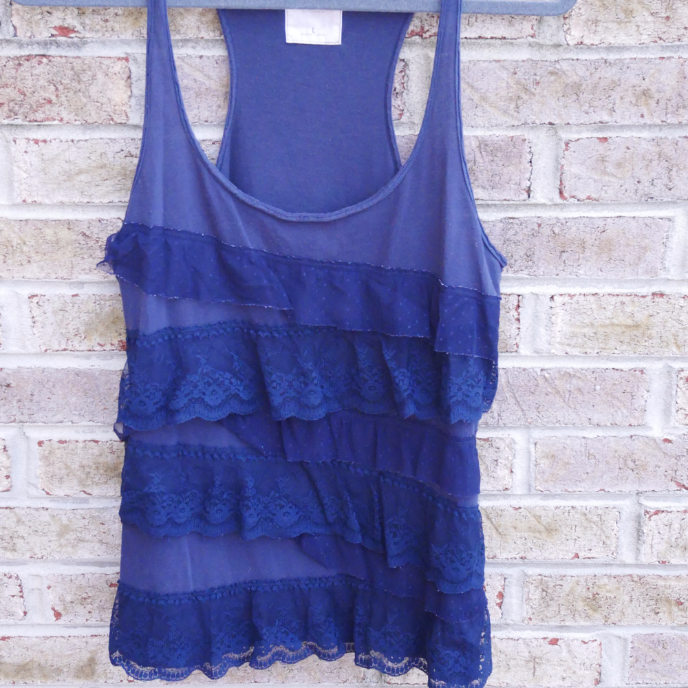 Hollister: Navy lace tank top