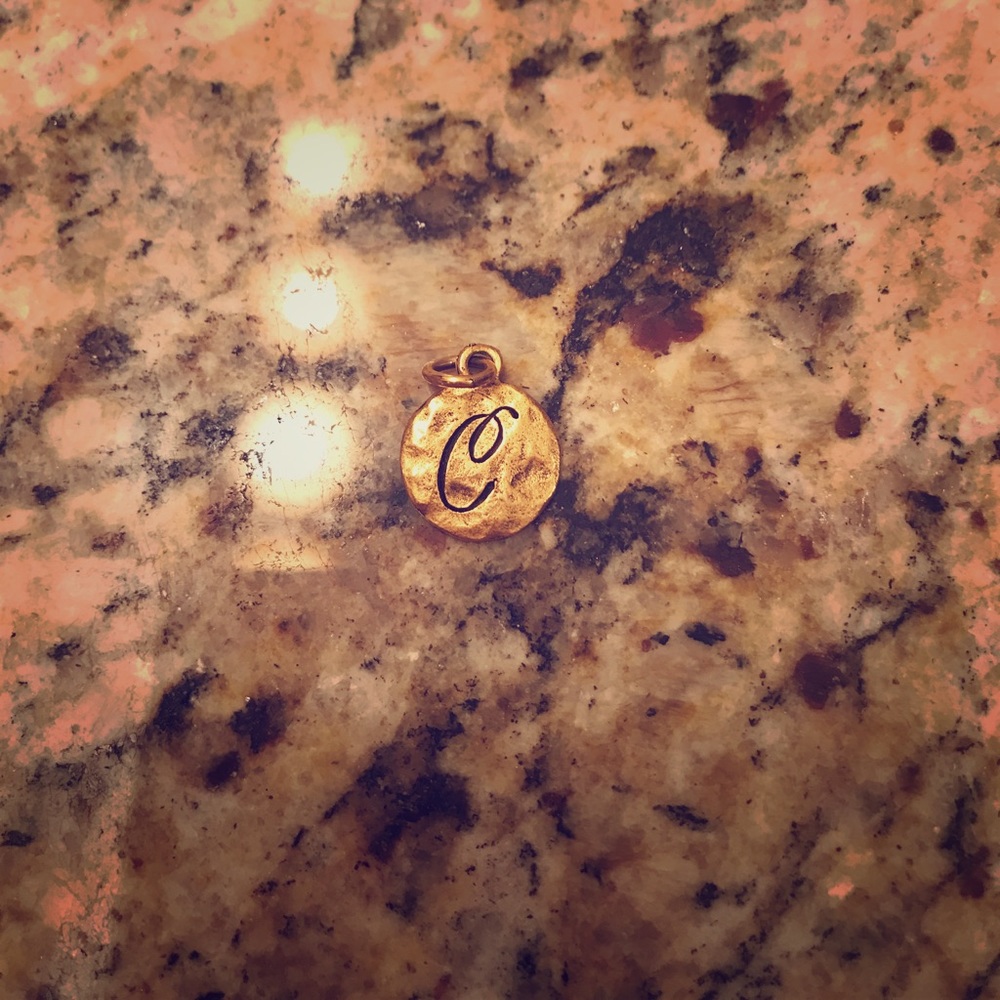 Hammered Gold "C" Initial Charm