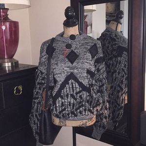 🔳Vintage🔲Black and Grey Heather Sweater