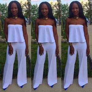 White sleeves jumpsuit