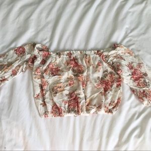 Floral Off the Shoulder Cropped Top