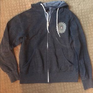 Obey Propaganda Grey and Red Zip-Up Hoodie