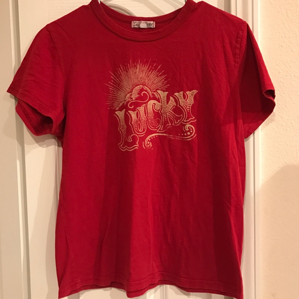LUCKY brand JUNIORS  size XL red tshirt