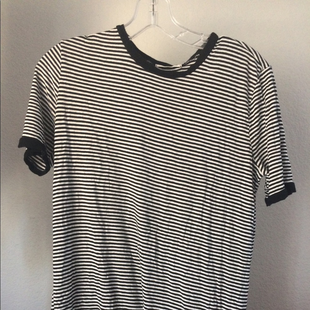 Black and white striped t-shirt dress