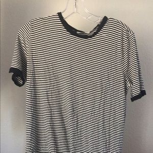 Black and white striped t-shirt dress