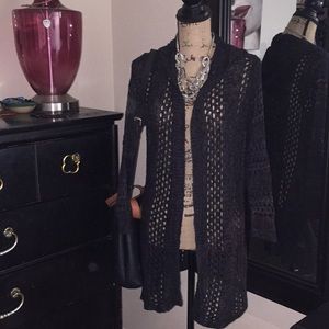 Maurice's🖤 Grey🖤Black Heather Crochet Sweater