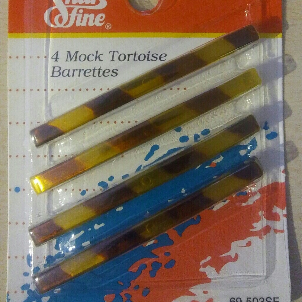 4 Mock tortoise hair barrettes