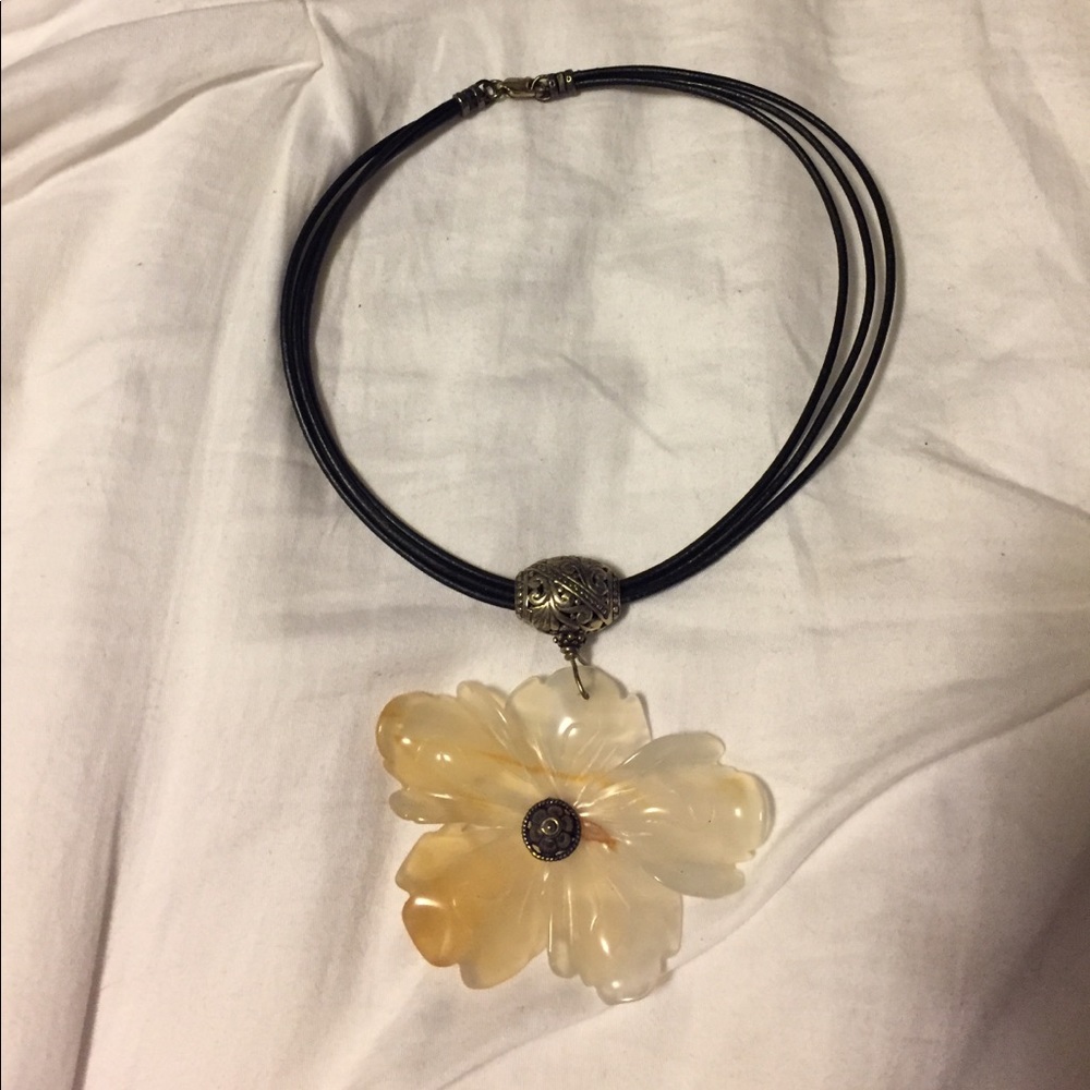 glass flower necklace