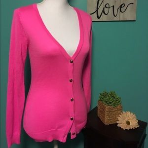 EUC bright pink cardigan