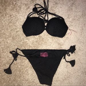 Black lace tassel VS Bikini