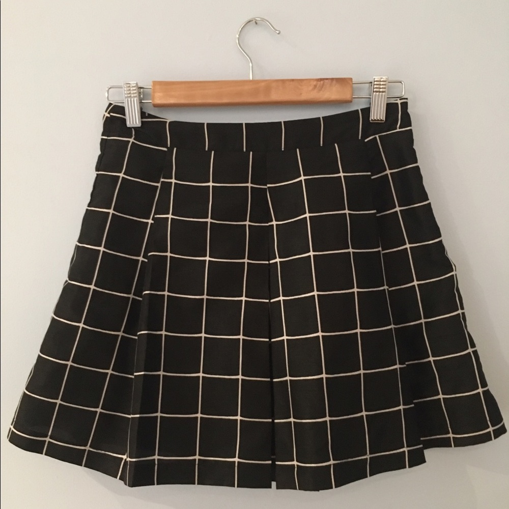 Urban Outfitters Silence+Noise Grid Pleated Skirt