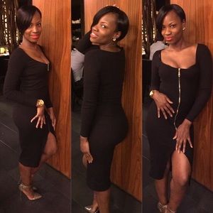 Black zip up dress