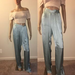 ELIE TAHARI- Satin Blue Highways Long paints Sz-10