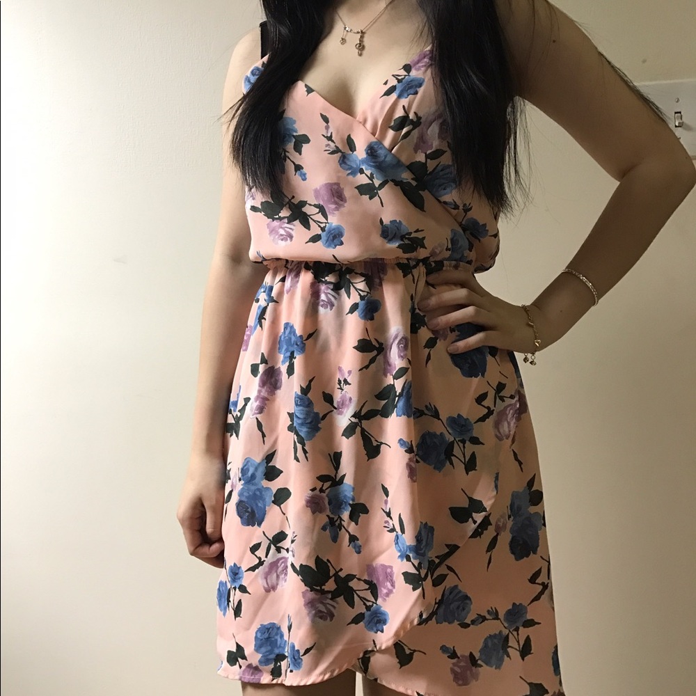 beautiful floral vneck dress