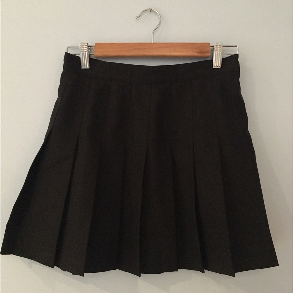 American Apparel Black Pleated Tennis Skirt