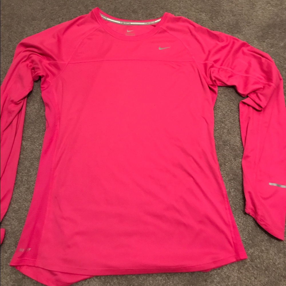 Womens Nike pink miler long sleeve
