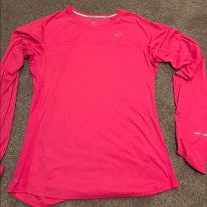 Womens Nike pink miler long sleeve