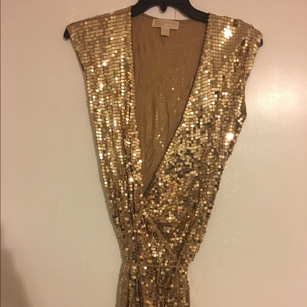 Sequined wrap dress