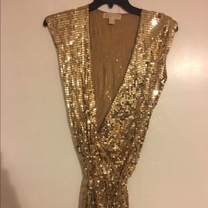 Sequined wrap dress