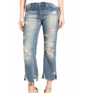 BLANKNYC Distressed Crop Flare Jean