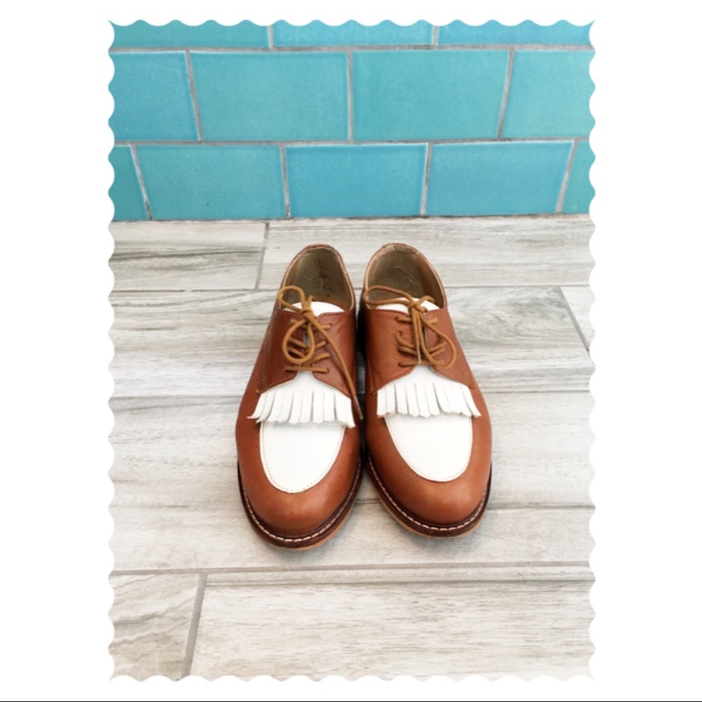 Brown and White Oxfords