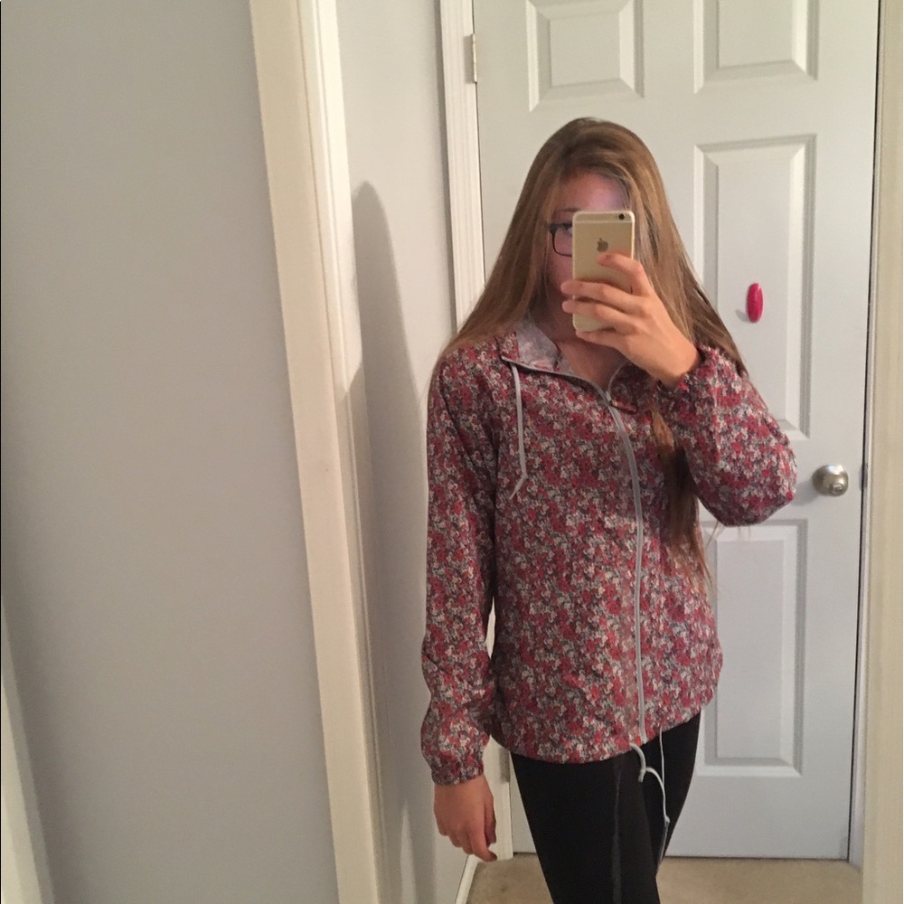 Columbia floral windbreaker
