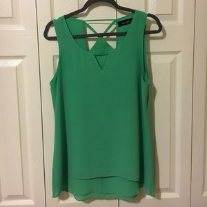 Preppy Cutout Sleeveless Top